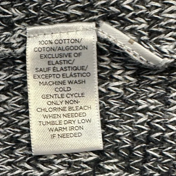 LOFT Black and White Crew Neck Cotton Knit Sweater, Size L - Picture 6 of 6